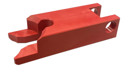 Red plastic support