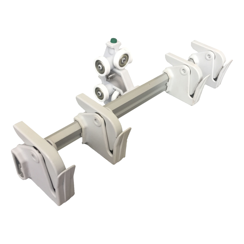 Complete and assembled clamp with standard carriage