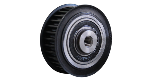Idler pulley with short shaft